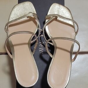 J.crew Gold Women's Strappy Sandals, size 8, New